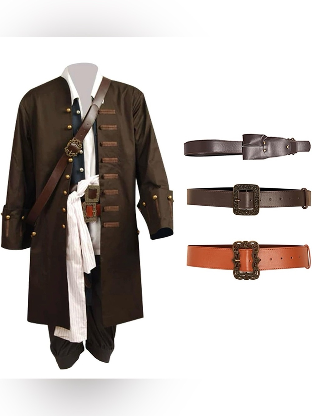 NWOT Men's Medieval Pirate All Set Captain Jacket Halloween Costume Deluxe Large
